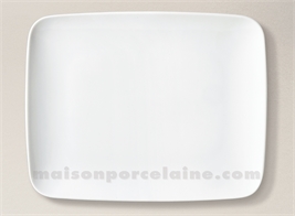 ASSIETTE RECTANGULAIRE PLATE PORCELAINE BLANCHE ATLAS 29X23