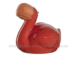 BAMBINI - TIRELIRE FLAMANT ROSE H12CM