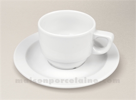 BISTROT TASSE EMPILABLE CHR BASSE 20CL + SCPE PORCELAINE BLANCHE