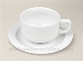 BISTROT TASSE EMPILABLE CHR BASSE 26CL + SCPE PORCELAINE BLANCHE