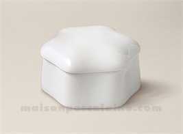 BOITE PILULES LIMOGES PORCELAINE BLANCHE HEXAGONAL 6X3