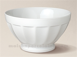 BOL PIED COTES PORCELAINE BLANCHE SOLOGNE D16 75CL