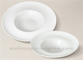 BOL PIED COTES PORCELAINE BLANCHE SOLOGNE D13 40CL - Maison de la Porcelaine