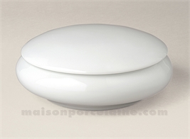 BOMBONNIERE LIMOGES PORCELAINE BLANCHE RONDE BOMBEE N°1 D14