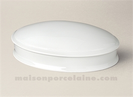 BOMBONNIERE PORCELAINE BLANCHE OVALE NARCISSE GM 17X12