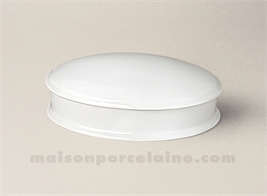 BOMBONNIERE PORCELAINE BLANCHE OVALE NARCISSE PM 14X11