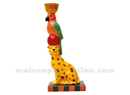 BOUGEOIR CERAMIQUE ANIMAL L11,4 P8,2 H25,8CM
