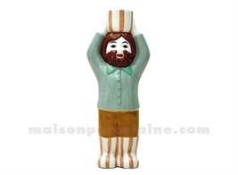 BOUGEOIR CERAMIQUE HOMME L8,9 P6 H21,6CM