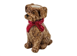 BOUGEOIR CHIOT MARRON L8,2 P6,5 H12,5CM