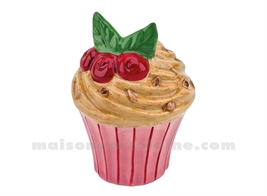 BOUGEOIR CUPCAKE ROSE D8,5 H11,5CM