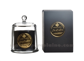 BOUGIE CLOCHE NOIRE MINI FEU DE BOIS D8,5 H11,5CM