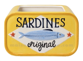 CACHE-POT SARDINES JAUNE L20,4 P11,9 H11,7CM