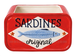 CACHE-POT SARDINES ROUGE L20,4 P11,9 H11,7CM
