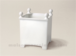 CAISSE FLEURS LIMOGES PORCELAINE BLANCHE CARREE 18X10