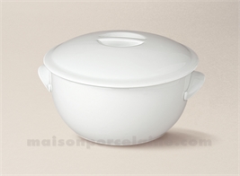 CASSEROLE RONDE OREILLES+COUVERCLE PORCELAINE BLANCHE A FOUR 19X11 1.6L