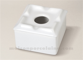 CENDRIER TERRASSE PORCELAINE BLANCHE CARRE 8.5XX8.5X6CM