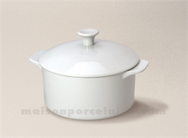 COCOTTE+COUVERCLE PORCELAINE BLANCHE A FOUR MM 12X7.5 38CL