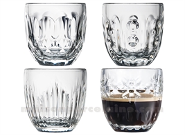 COFFRET 4 VERRES EXPRESSO ASSORTIS TROQUET LA ROCHERE H6.3X6.2CM 10CL