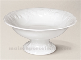 COMPOTIER CALIFORNIA PORCELAINE BLANCHE 24X10