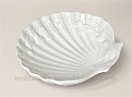 COQUILLE ST JACQUES CALIFORNIA PORCELAINE BLANCHE 15X14