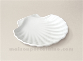 COQUILLE ST JACQUES PORCELAINE BLANCHE A FOUR D14.5