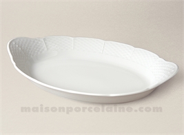 CORBEILLE PORCELAINE BLANCHE NATACHA CREUSE 32X22