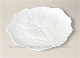 COUPELLE FEUILLE BRYONE LIMOGES PORCELAINE BLANCHE GM D 20