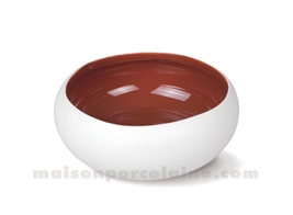COUPELLE GRES MEDARD DE NOBLAT OSLO ROUILLE BRILLANT / DOS ECRU MAT 12 CM