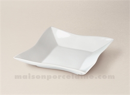 COUPELLE PLATE TULIPE LIMOGES PORCELAINE BLANCHE 20.5X20.5