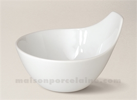 COUPELLE TAPAS PORCELAINE BLANCHE CREUSE PRISE VESUVE 12X8