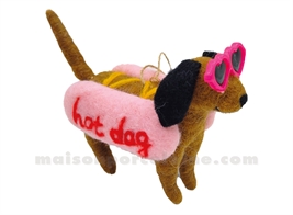 DÉCO CHIEN HOT DOG À SUSPENDRE L13 P6 H10CM