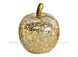 DÉCO LED POMME MINI DORÉ VIEILLIT À PILES D7 H9CM