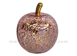 DÉCO LED POMME MINI ROSE VIEILLIT À PILES D7 H9CM