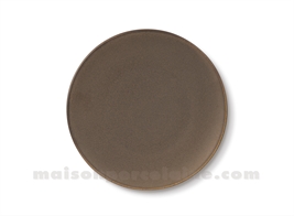 DESSERT PLATE PORCELAIN COUPE 'OKRA MAHOGANY' D21CM