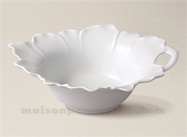 FEUILLE CREUSE LIMOGES PORCELAINE BLANCHE 20X17