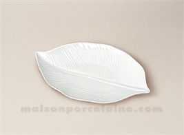 FEUILLE PALME LIMOGES PORCELAINE BLANCHE PM 17X10