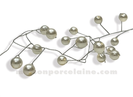 GUIRLANDE BOULES LED NACRÉE DORÉE À PILES 1.5M 80L
