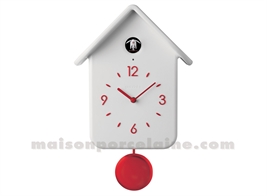 HORLOGE COUCOU A/PENDULE QQ HOME 24,8X12XH39CM BLANC