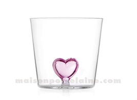 ICHENDORF  - CŒUR - GOBELET ROSE  H8 X8,5CM 35CL