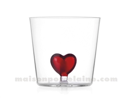 ICHENDORF  - CŒUR - GOBELET ROUGE  H8 X8,5CM 35CL