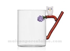 ICHENDORF  - FRUITS ET FLEURS - MUG HIBOU - H10 X D8CM 45CL