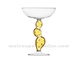 ICHENDORF  - PLANTE DU DESERT - COUPE CHAMPAGNE CACTUS JAUNE H17X12CM 30CL