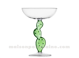 ICHENDORF  - PLANTE DU DESERT - COUPE CHAMPAGNE CACTUS VERT H17X12CM 30CL