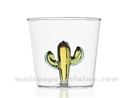 ICHENDORF  - PLANTE DU DESERT - GOBELET CACTUS VERT-AMBRE 35CL