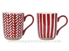 INDIRED - MUG GRENAT 40CL - SET/2ASS