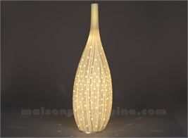 LAMPE BISCUIT PORCELAINE - ALLONGEE STRIEE GM D16.3 H52.3CM