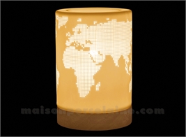 LAMPE BISCUIT PORCELAINE - AROMATIQUE CARTE D10.5XH16.65CM