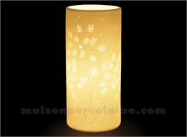 LAMPE CYLINDRIQUE - FLEUR BLANC D11