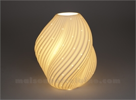 LAMPE BISCUIT PORCELAINE - VOLUTES D19.9X H22.7CM