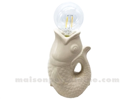 LAMPE LED POISSON SABLE À PILES L13,5 P8,2 H27CM